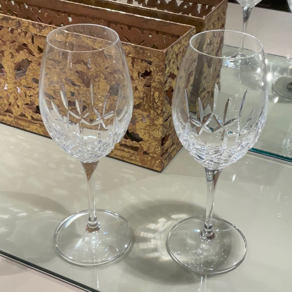 Beautiful Waterford White Crystal wine glasses. Set of 2.  Mint condition.